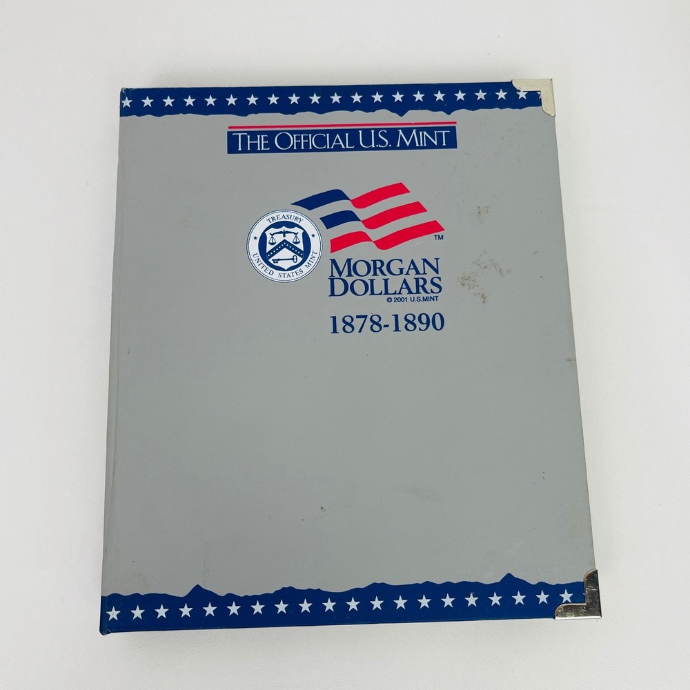 Official U.S. Mint Morgan Dollars 1878-1890 Coin Album H.E. Harris Grey Good